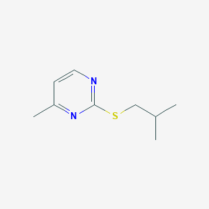 molecular formula C9H14N2S B14557177 Pyrimidine, 4-methyl-2-[(2-methylpropyl)thio]- CAS No. 61767-96-2