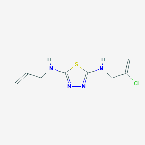 molecular formula C8H11ClN4S B14557292 N~2~-(2-Chloroprop-2-en-1-yl)-N~5~-(prop-2-en-1-yl)-1,3,4-thiadiazole-2,5-diamine CAS No. 61785-02-2