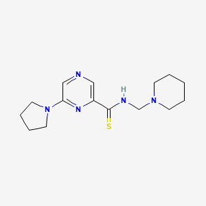 molecular formula C15H23N5S B14557294 Pyrazinecarbothioamide, N-(1-piperidinylmethyl)-6-(1-pyrrolidinyl)- CAS No. 61689-71-2