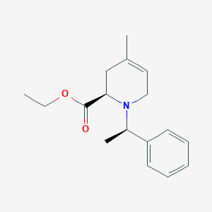 molecular formula C17H23NO2 B145573 ethyl (2R)-4-methyl-1-[(1R)-1-phenylethyl]-3,6-dihydro-2H-pyridine-2-carboxylate CAS No. 139334-62-6