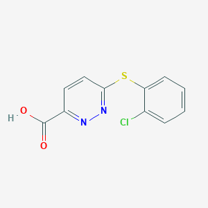 molecular formula C11H7ClN2O2S B1455736 6-[(2-Chlorophenyl)sulfanyl]pyridazine-3-carboxylic acid CAS No. 1183813-48-0