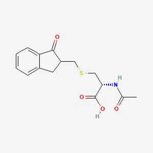 molecular formula C15H17NO4S B14557385 N-Acetyl-S-[(1-oxo-2,3-dihydro-1H-inden-2-yl)methyl]-L-cysteine CAS No. 62114-85-6