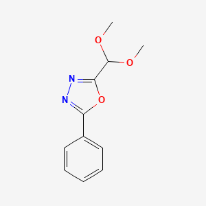 molecular formula C11H12N2O3 B1455745 2-(Dimethoxymethyl)-5-phenyl-1,3,4-oxadiazole CAS No. 1334148-84-3