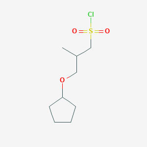 molecular formula C9H17ClO3S B1455757 3-(Cyclopentyloxy)-2-methylpropane-1-sulfonyl chloride CAS No. 1343617-45-7