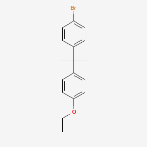 molecular formula C17H19BrO B14557574 Benzene, 1-bromo-4-[1-(4-ethoxyphenyl)-1-methylethyl]- CAS No. 62153-74-6
