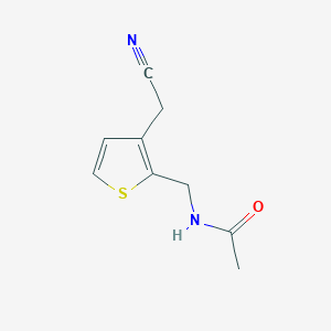 molecular formula C9H10N2OS B14557622 N-{[3-(Cyanomethyl)thiophen-2-yl]methyl}acetamide CAS No. 62220-80-8