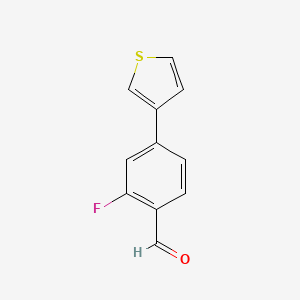 molecular formula C11H7FOS B1455764 2-Fluoro-4-(thiophen-3-yl)benzaldehyde CAS No. 1433191-75-3