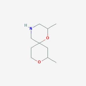 molecular formula C10H19NO2 B1455765 2,8-Dimethyl-1,9-dioxa-4-azaspiro[5.5]undecane CAS No. 1562038-48-5