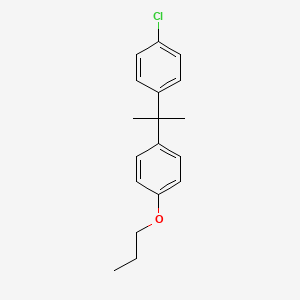 molecular formula C18H21ClO B14557658 Benzene, 1-chloro-4-[1-methyl-1-(4-propoxyphenyl)ethyl]- CAS No. 62153-76-8