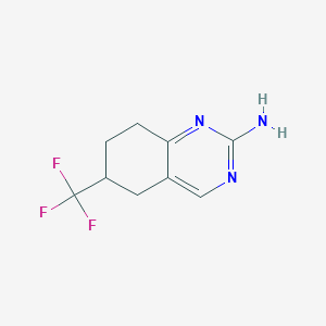 molecular formula C9H10F3N3 B1455768 6-(Trifluoromethyl)-5,6,7,8-tetrahydroquinazolin-2-amine CAS No. 1342853-24-0
