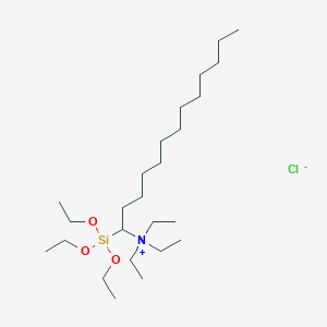 molecular formula C25H56ClNO3Si B14557715 N,N,N-Triethyl-1-(triethoxysilyl)tridecan-1-aminium chloride CAS No. 62117-45-7