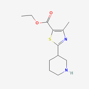 molecular formula C12H18N2O2S B1455773 Ethyl 4-methyl-2-(piperidin-3-yl)thiazole-5-carboxylate CAS No. 1211525-47-1