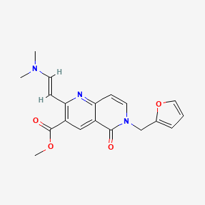 molecular formula C19H19N3O4 B1455775 methyl 2-[(E)-2-(dimethylamino)vinyl]-6-(2-furylmethyl)-5-oxo-5,6-dihydro-1,6-naphthyridine-3-carboxylate CAS No. 1374510-90-3