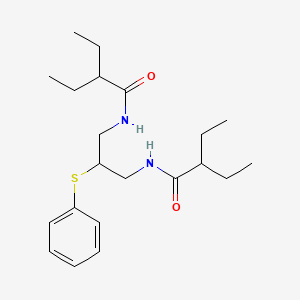 molecular formula C21H34N2O2S B14557791 N,N'-[2-(Phenylsulfanyl)propane-1,3-diyl]bis(2-ethylbutanamide) CAS No. 61796-89-2