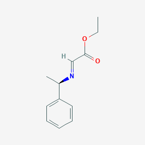 molecular formula C12H15NO2 B145578 乙酸，2-[[(1R)-1-苯乙基]亚氨基]，乙酯 CAS No. 37662-05-8