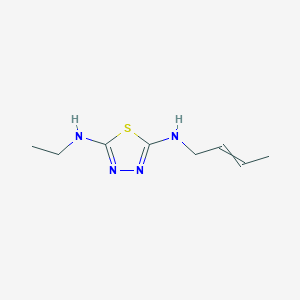 molecular formula C8H14N4S B14557835 N~2~-(But-2-en-1-yl)-N~5~-ethyl-1,3,4-thiadiazole-2,5-diamine CAS No. 61785-03-3