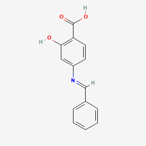 molecular formula C14H11NO3 B14557899 4-[(E)-Benzylideneamino]-2-hydroxybenzoic acid CAS No. 61676-86-6