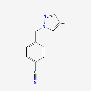 molecular formula C11H8IN3 B1455790 4-(4-Iodopyrazol-1-ylmethyl)-benzonitrile CAS No. 1385453-73-5