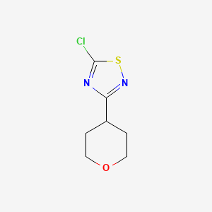 molecular formula C7H9ClN2OS B1455794 5-Chloro-3-(oxan-4-yl)-1,2,4-thiadiazole CAS No. 1423042-51-6