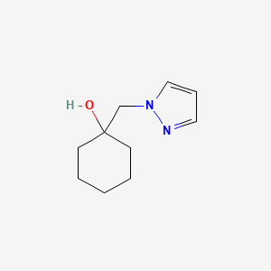 molecular formula C10H16N2O B1455803 1-[(1H-pyrazol-1-yl)methyl]cyclohexan-1-ol CAS No. 1496253-76-9