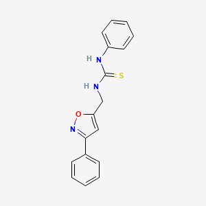 molecular formula C17H15N3OS B14558059 N-Phenyl-N'-[(3-phenyl-1,2-oxazol-5-yl)methyl]thiourea CAS No. 61656-45-9