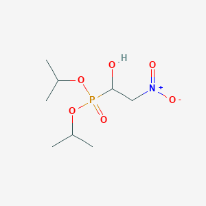 molecular formula C8H18NO6P B14558084 Phosphonic acid, (1-hydroxy-2-nitroethyl)-, bis(1-methylethyl) ester CAS No. 62064-15-7