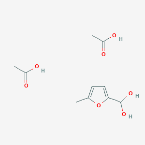 molecular formula C10H16O7 B14558086 Acetic acid;(5-methylfuran-2-yl)methanediol CAS No. 62202-47-5