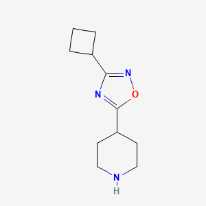 molecular formula C11H17N3O B1455813 4-(3-Cyclobutyl-1,2,4-oxadiazol-5-yl)piperidine CAS No. 1351562-58-7