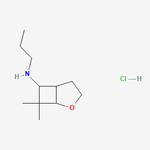 molecular formula C11H22ClNO B1455814 7,7-dimethyl-N-propyl-2-oxabicyclo[3.2.0]heptan-6-amine hydrochloride CAS No. 1334148-19-4
