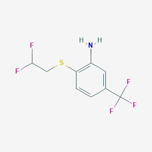 molecular formula C9H8F5NS B1455823 2-[(2,2-Difluoroethyl)sulfanyl]-5-(trifluoromethyl)aniline CAS No. 1183293-41-5