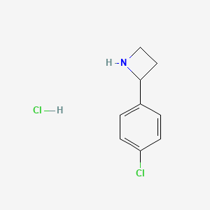 molecular formula C9H11Cl2N B1455835 2-(4-Chlorophenyl)azetidine hydrochloride CAS No. 1354958-89-6