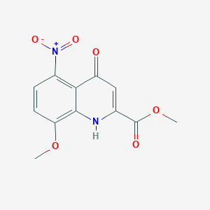 molecular formula C12H10N2O6 B14558351 Methyl 8-methoxy-5-nitro-4-oxo-1,4-dihydroquinoline-2-carboxylate CAS No. 61919-44-6