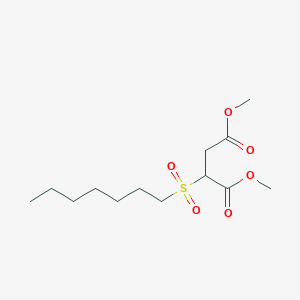molecular formula C13H24O6S B14558403 Dimethyl 2-(heptane-1-sulfonyl)butanedioate CAS No. 62163-89-7
