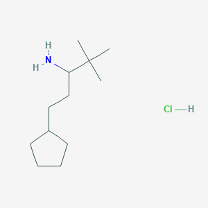 molecular formula C12H26ClN B1455841 1-Cyclopentyl-4,4-dimethylpentan-3-amine hydrochloride CAS No. 1354950-13-2