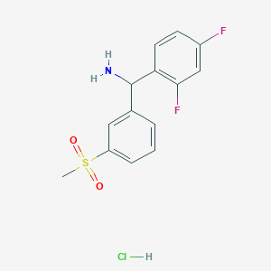 molecular formula C14H14ClF2NO2S B1455846 (2,4-Difluorophenyl)(3-methanesulfonylphenyl)methanamine hydrochloride CAS No. 1354952-95-6