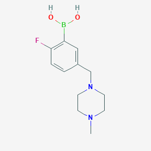 molecular formula C12H18BFN2O2 B1455849 (2-Fluoro-5-((4-methylpiperazin-1-yl)methyl)phenyl)boronic acid CAS No. 1334173-43-1