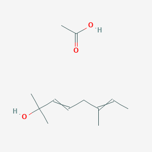 molecular formula C12H22O3 B14558535 Acetic acid;2,6-dimethylocta-3,6-dien-2-ol CAS No. 62102-57-2