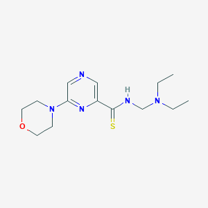 molecular formula C14H23N5OS B14558540 Pyrazinecarbothioamide, N-[(diethylamino)methyl]-6-(4-morpholinyl)- CAS No. 61689-84-7
