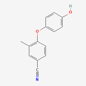 molecular formula C14H11NO2 B1455860 4-(4-Hydroxyphenoxy)-3-methylbenzonitrile CAS No. 1184486-24-5