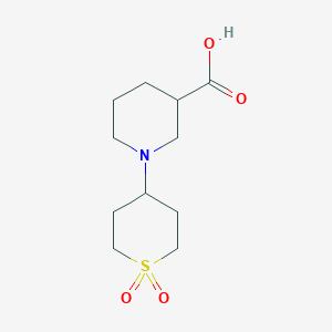 molecular formula C11H19NO4S B1455865 1-(1,1-二氧化四氢-2H-硫代吡喃-4-基)哌啶-3-羧酸 CAS No. 1158636-82-8