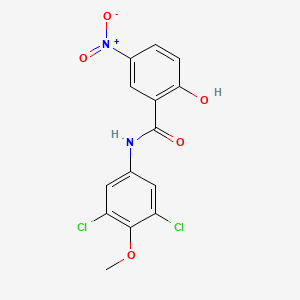 molecular formula C14H10Cl2N2O5 B14558670 N-(3,5-Dichloro-4-methoxyphenyl)-2-hydroxy-5-nitrobenzamide CAS No. 62047-49-8