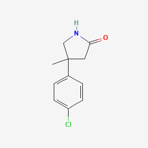 molecular formula C11H12ClNO B1455869 4-(4-氯苯基)-4-甲基吡咯烷-2-酮 CAS No. 1494289-57-4