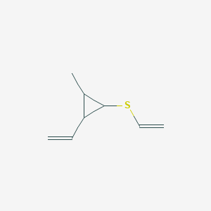 molecular formula C8H12S B14558690 Cyclopropane, 1-ethenyl-2-(ethenylthio)-3-methyl- CAS No. 62162-26-9