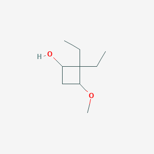 molecular formula C9H18O2 B1455870 2,2-Diethyl-3-methoxycyclobutan-1-ol CAS No. 1394040-66-4