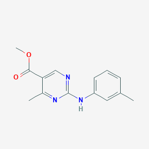 molecular formula C14H15N3O2 B1455871 Methyl 4-methyl-2-[(3-methylphenyl)amino]pyrimidine-5-carboxylate CAS No. 1374509-41-7
