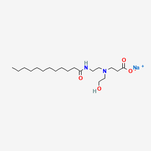 molecular formula C19H37N2NaO4 B14558720 Sodium N-(2-hydroxyethyl)-N-(2-((1-oxododecyl)amino)ethyl)-beta-alaninate CAS No. 61901-01-7