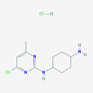molecular formula C11H18Cl2N4 B1455873 N-(4-Chloro-6-methyl-pyrimidin-2-yl)-cyclohexane-1,4-diamine hydrochloride CAS No. 1289387-28-5