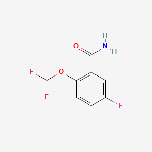 molecular formula C8H6F3NO2 B1455874 2-(Difluoromethoxy)-5-fluorobenzamide CAS No. 1240256-77-2