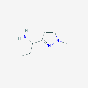 B1455878 [1-(1-methyl-1H-pyrazol-3-yl)propyl]amine CAS No. 1467458-69-0