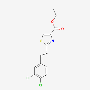 molecular formula C14H11Cl2NO2S B14558790 Ethyl 2-[2-(3,4-dichlorophenyl)ethenyl]-1,3-thiazole-4-carboxylate CAS No. 61785-96-4